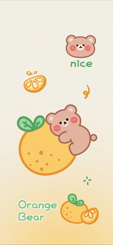 可爱小熊橙子女生K动漫手机壁纸
