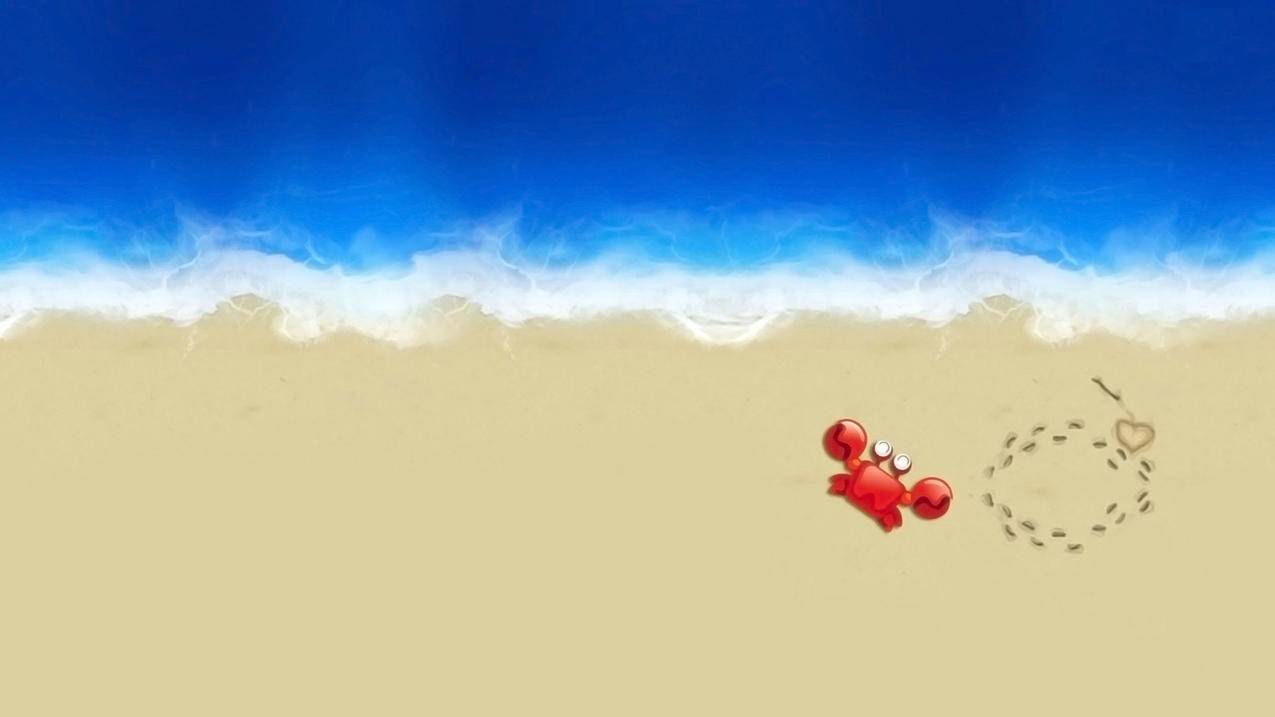 海边沙滩螃蟹电脑桌面壁纸高清图片