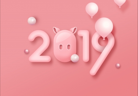 粉色2019创意数字高清壁纸图片